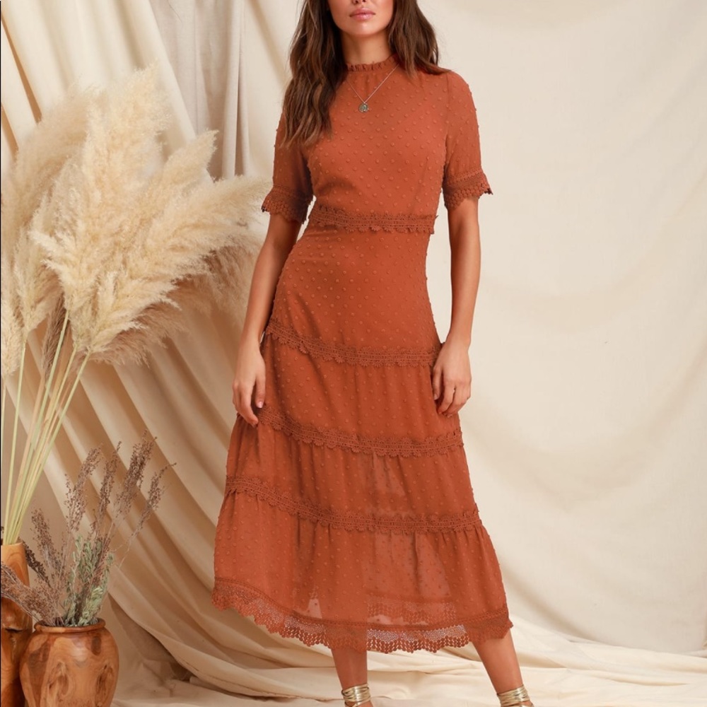 Dreaming of You Swiss Dot Midi Dress